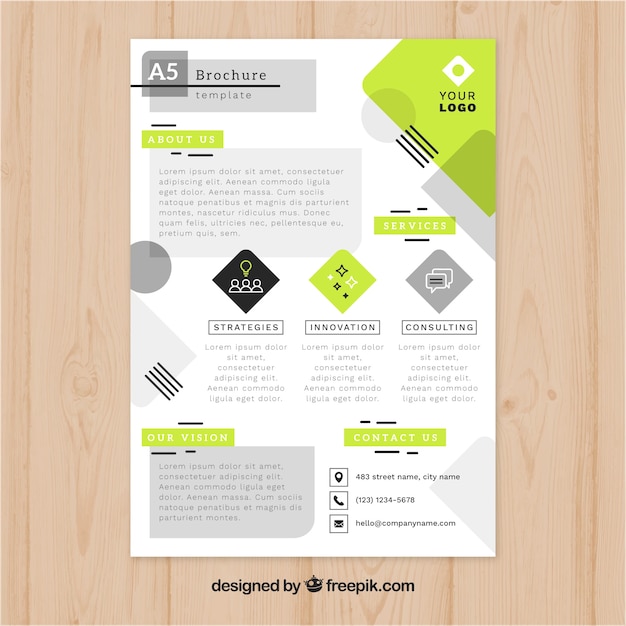 Flat business brochure in a5 size