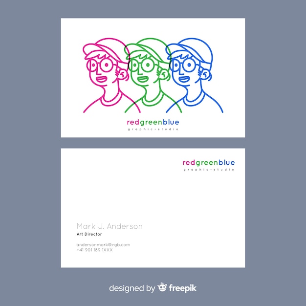 Flat business card template