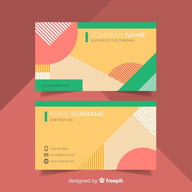 Flat business card template