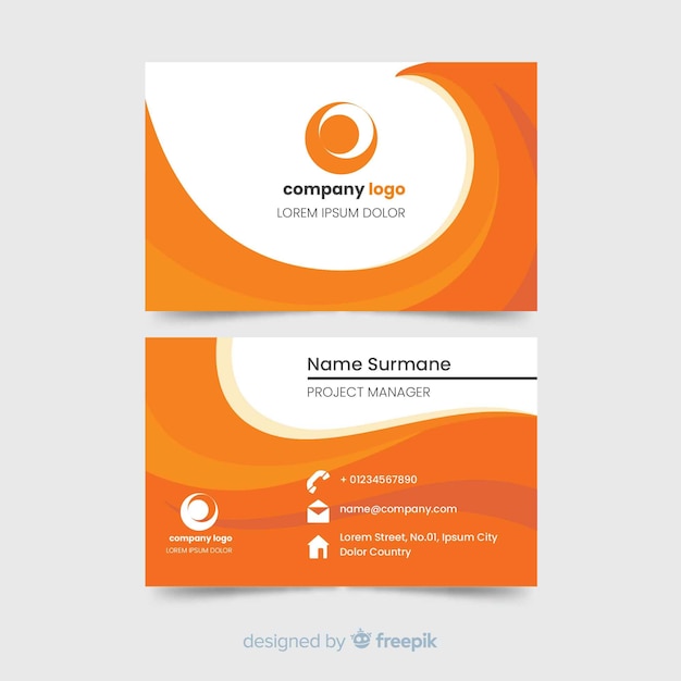 Flat business card template