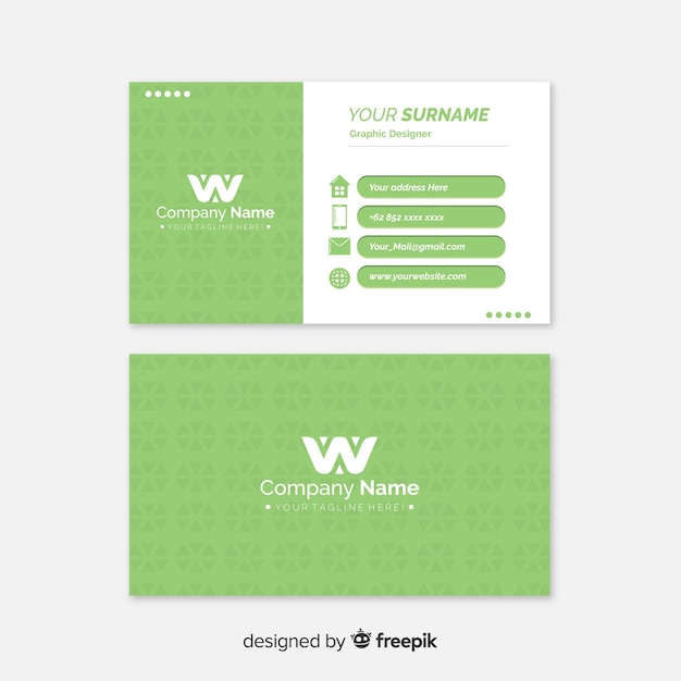 Flat business card template