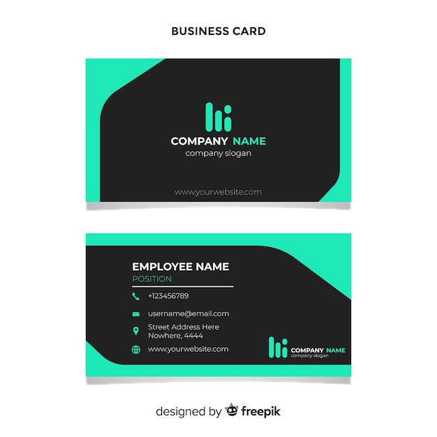 Flat business card template