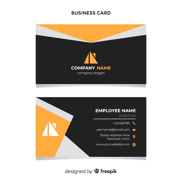 Flat business card template