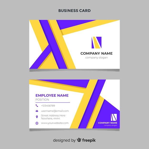 Flat business card template