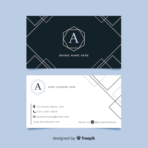 Flat business card template