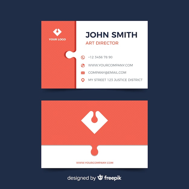 Free vector flat business card template