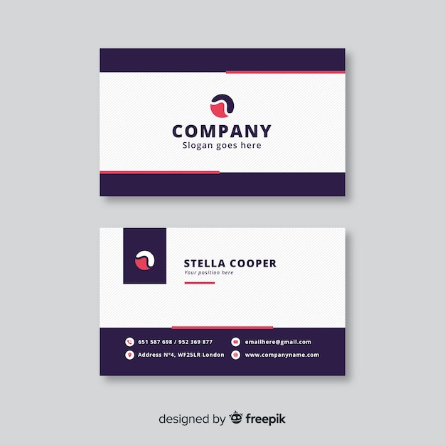 Flat business card template