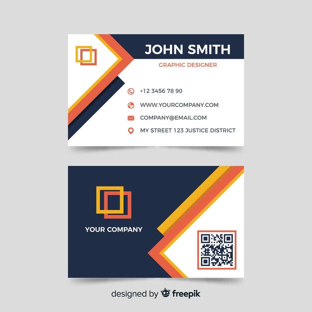 Flat business card template