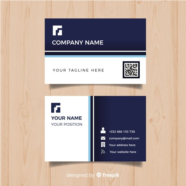 Free vector flat business card template