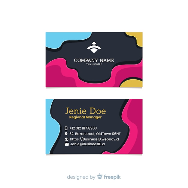 Flat business card template