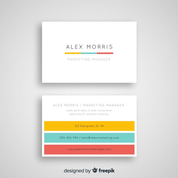 Flat business card template