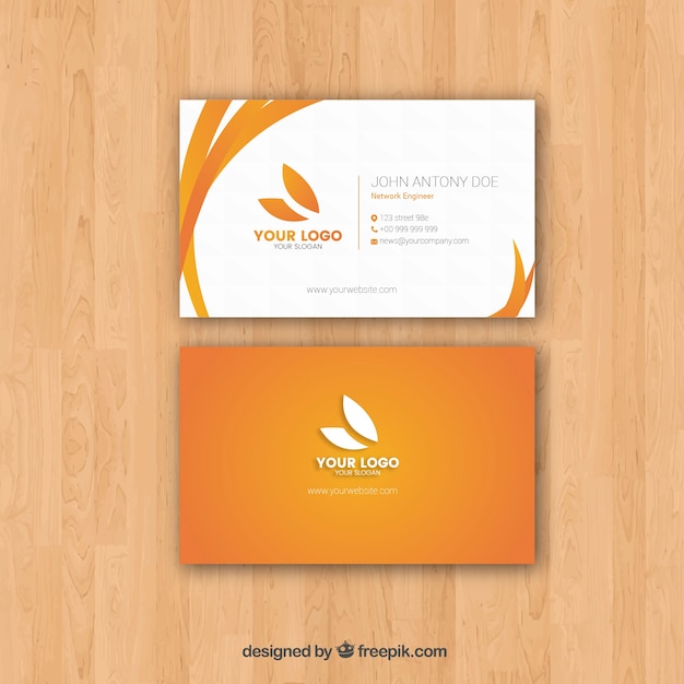 Free vector flat business card with elegant style