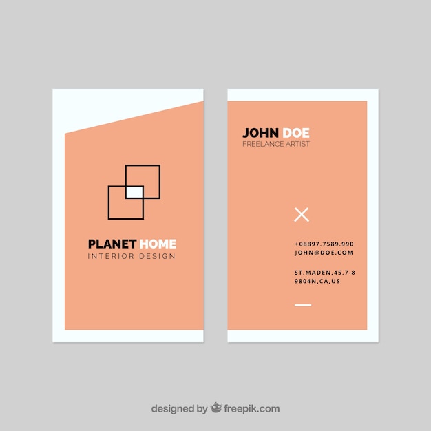 Flat Business Card – Vector Templates for Free Download