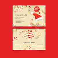 Free vector flat business christmas cards template