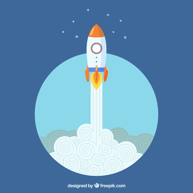 Free vector flat business concept with rocket