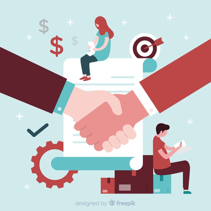 Free Vector flat business deal background