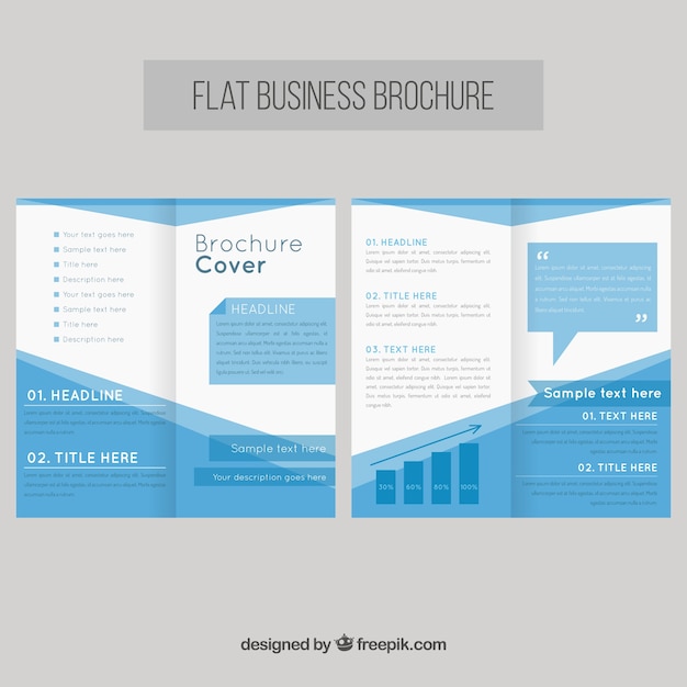 Flat business flyer with blue elements
