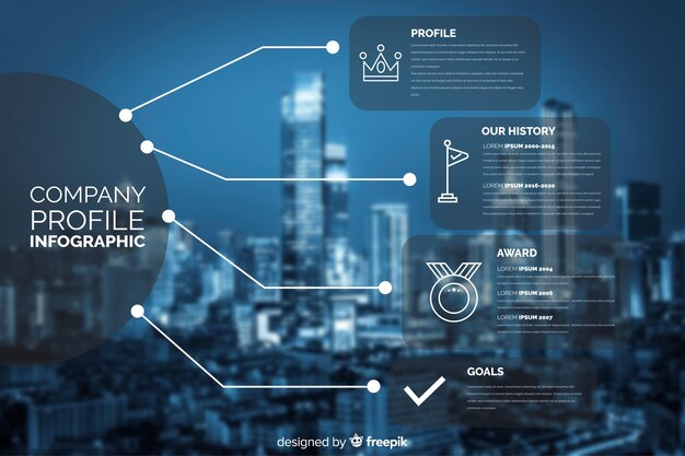 Flat business infographic with photo