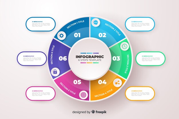 Flat business infographics steps template