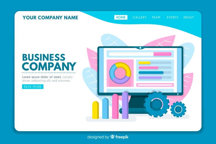 Free Vector flat business landing page template