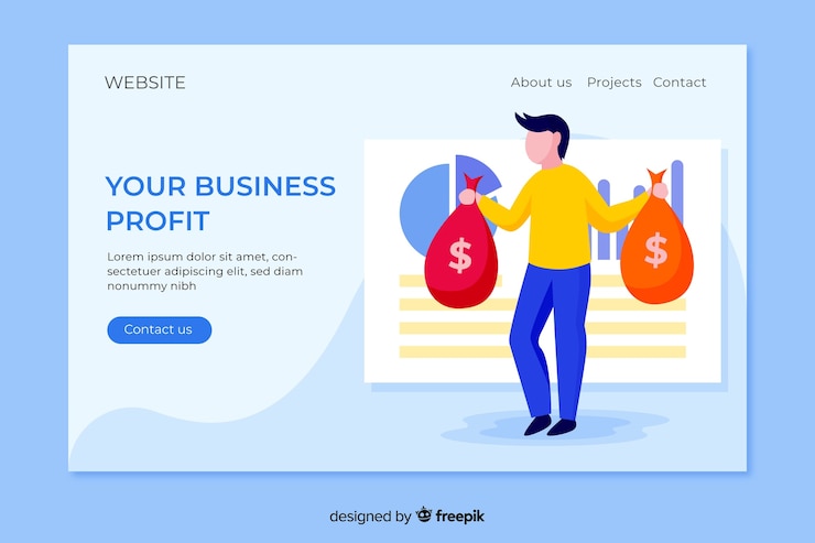 Free Vector flat business landing page template
