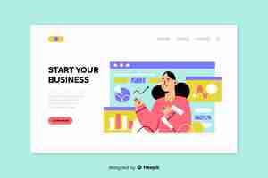 Free vector flat business landing page template