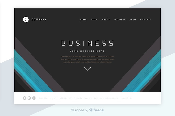 Free Vector flat business landing page template