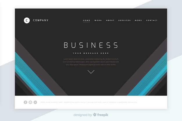 Flat business landing page template