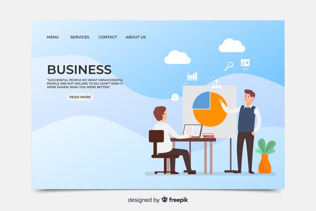 Flat business landing page template