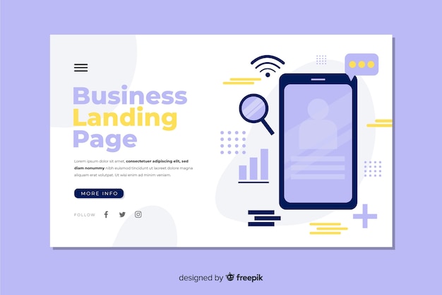 Flat business landing page template