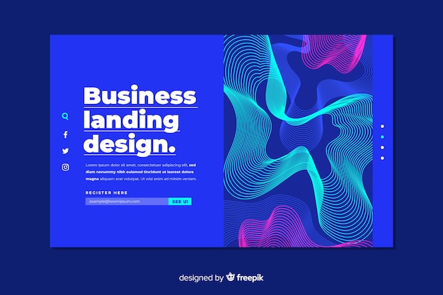 Free vector flat business landing page template