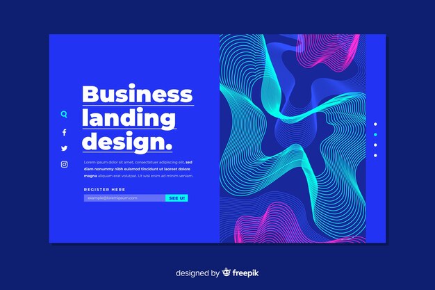 Flat business landing page template