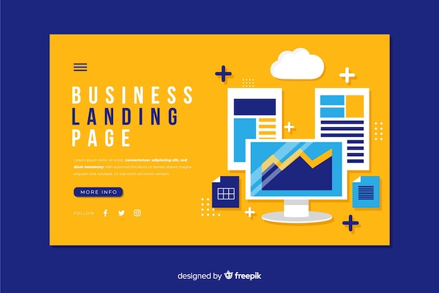 Flat business landing page template