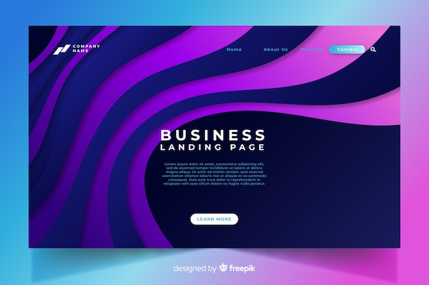 Flat business landing page template