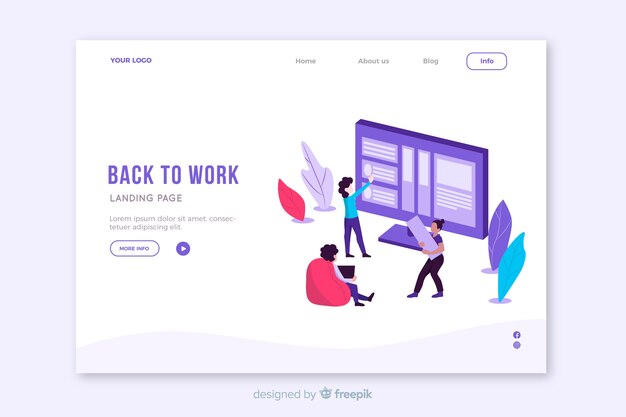 Flat business landing page template