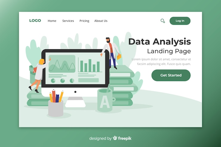 Free Vector flat business landing page template