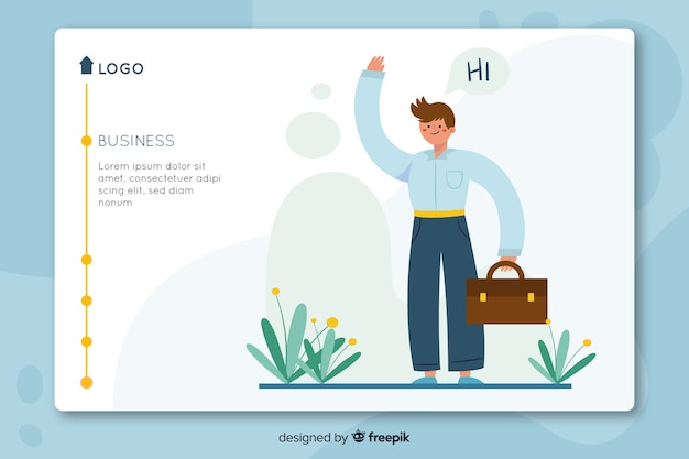 Flat business landing page template