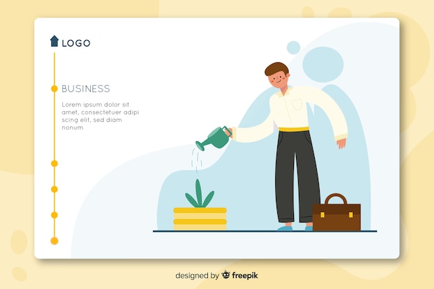 Flat business landing page template