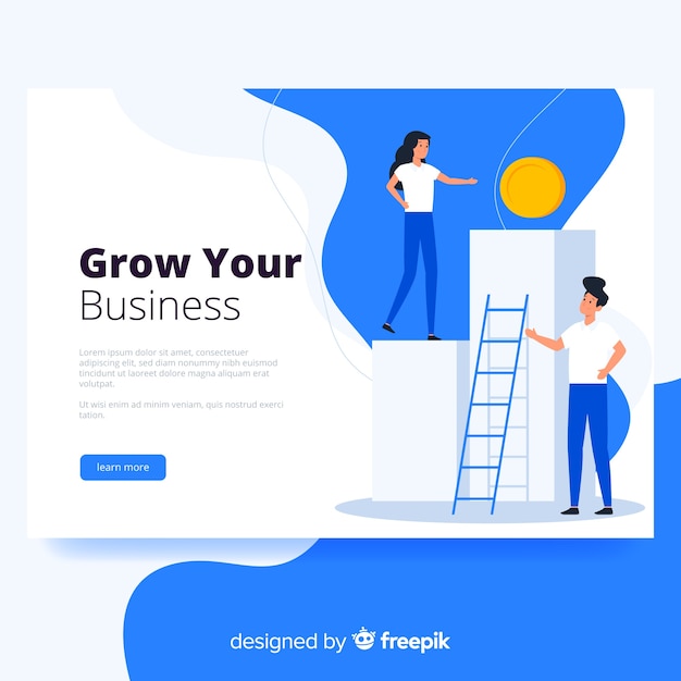 Flat business landing page template