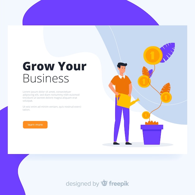 Flat business landing page template