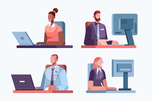 Flat business people collection