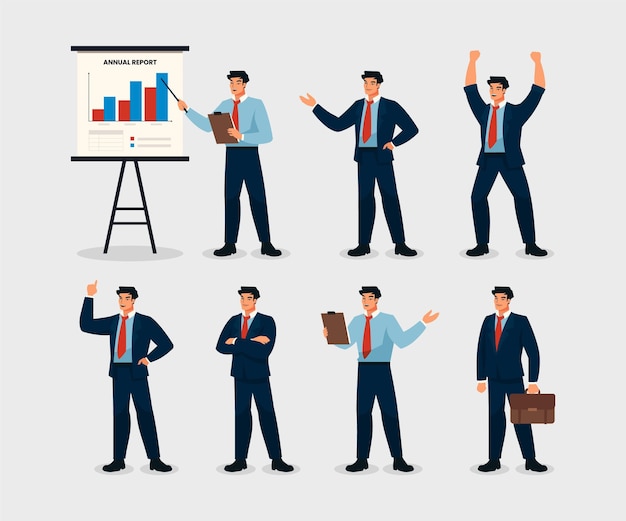 Free vector flat business people collection