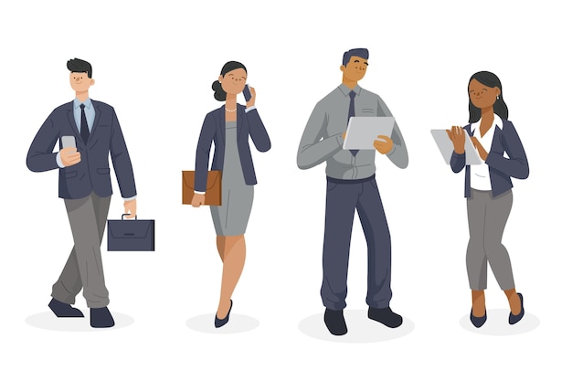 Flat business people collection