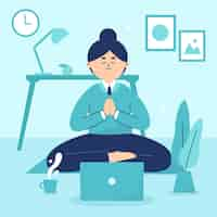 Free vector flat business person meditating