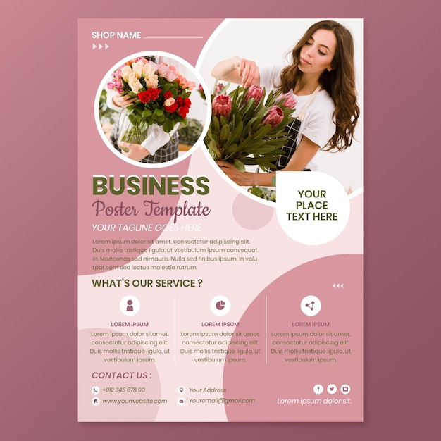 Free vector flat business poster template