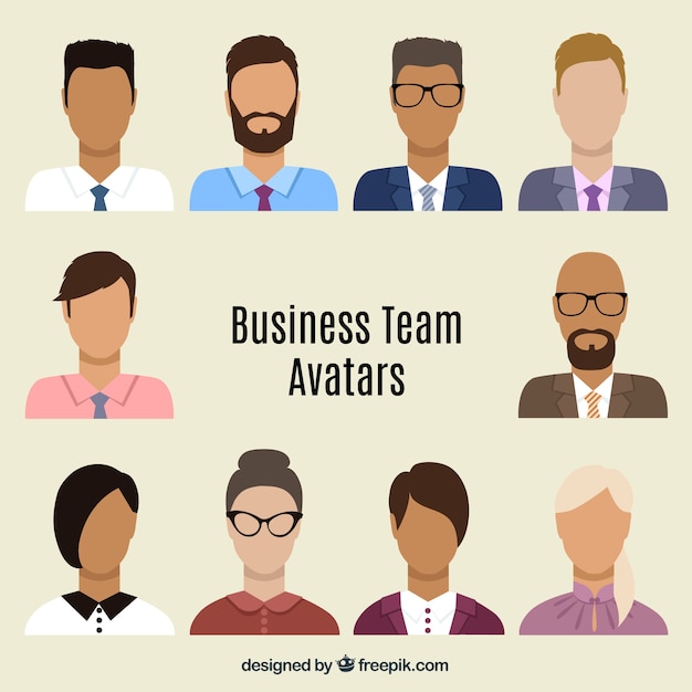 Free vector flat business team avatars