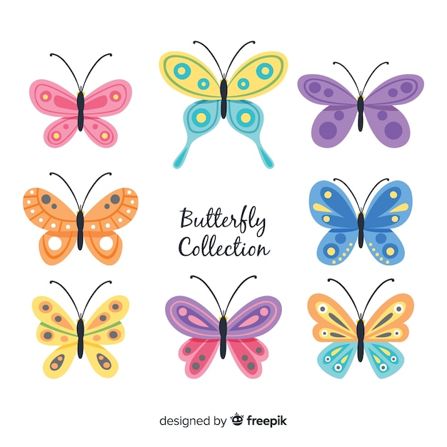 Flat butterflies collection