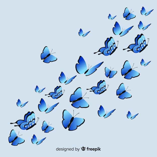 Плоские бабочки летающие фон