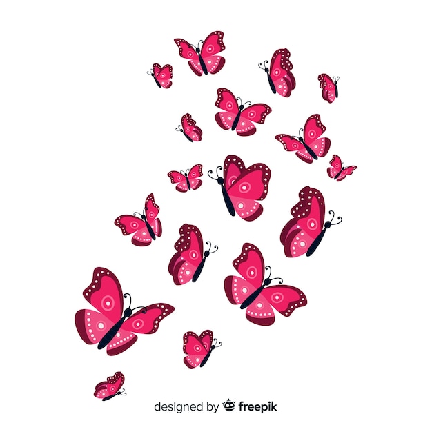 Flat Butterfly Flying Effortless Movement Stock Vector - Illustration of  love, background: 304389511