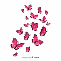 Free vector flat butterflies flying